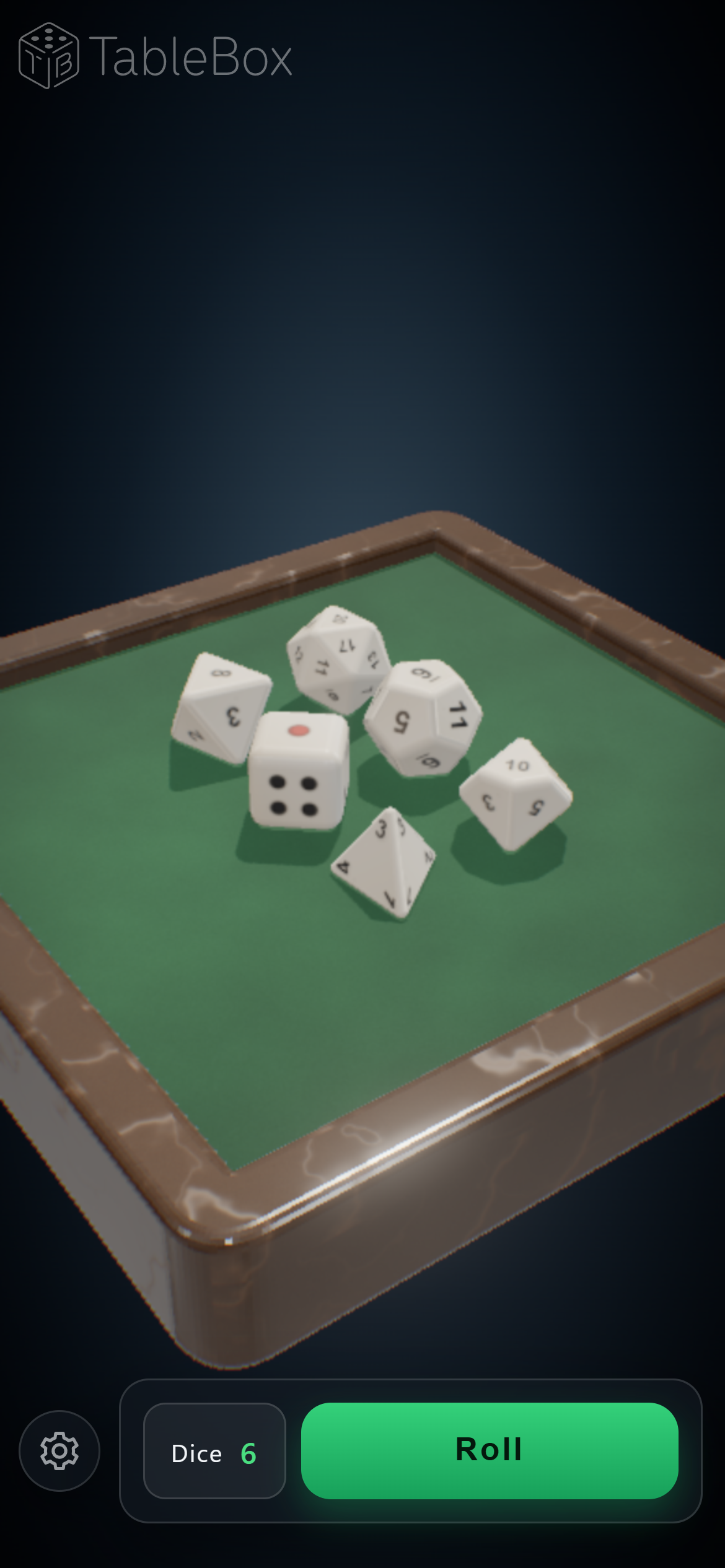 Dice on a phone: the dice tray